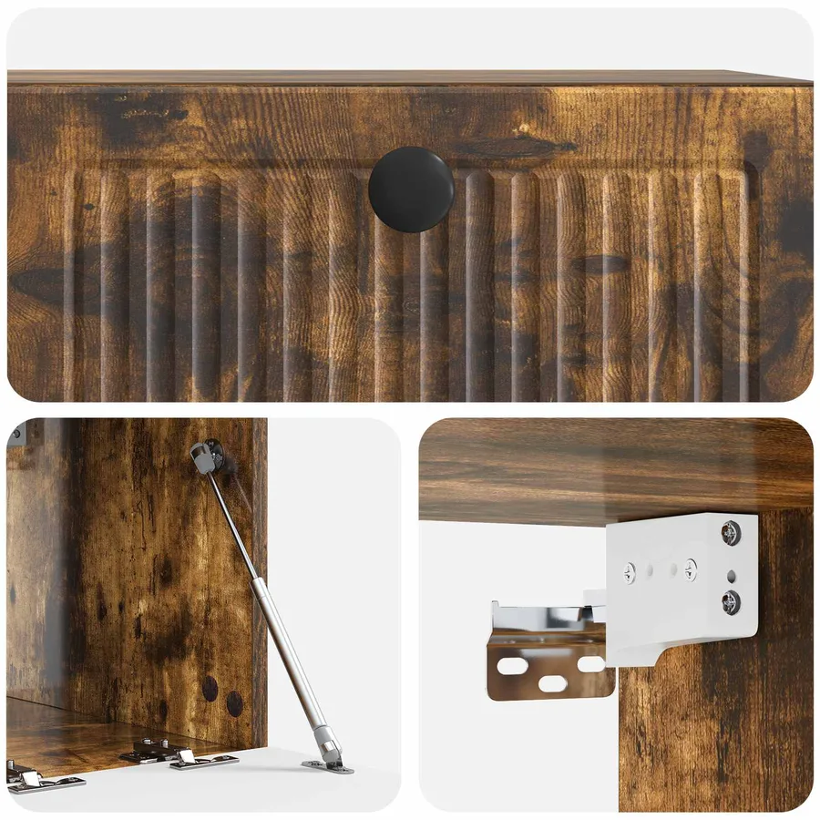 Meuble TV mural Chêne fumé 59,5 x 41 x 30 cm Bois d'ingénierie - 9