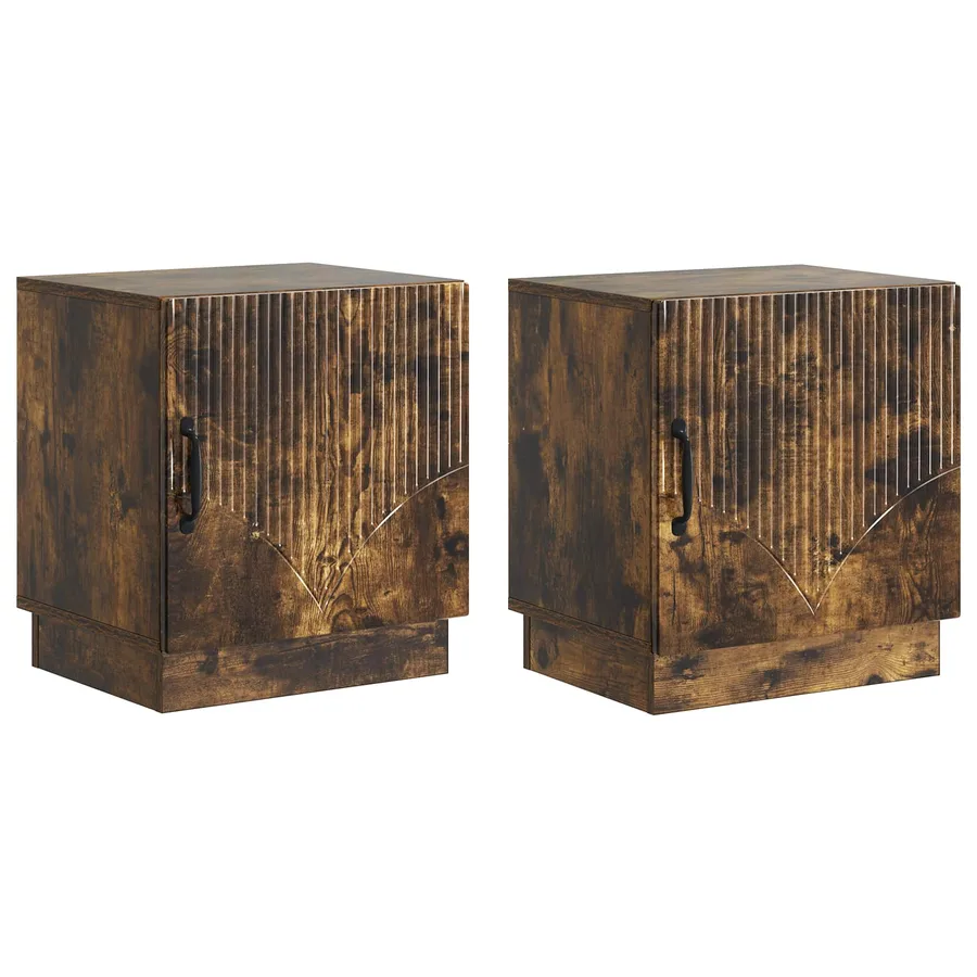 Table de chevet 2 pcs Chêne fumé 43 x 34,5 x 47 cm - 2