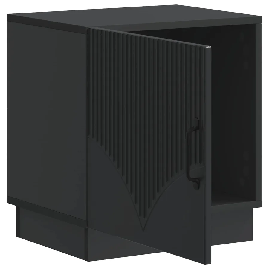 Table de chevet 2 pcs Noir 43 x 34,5 x 47 cm Bois d'ingénierie - 6