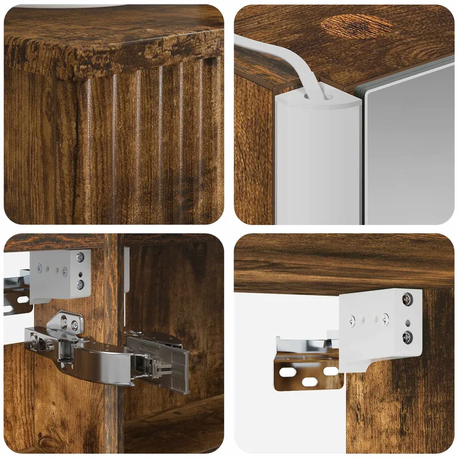 Ensemble d'armoire de salle de bain 4 pcs Chêne fumé - 6