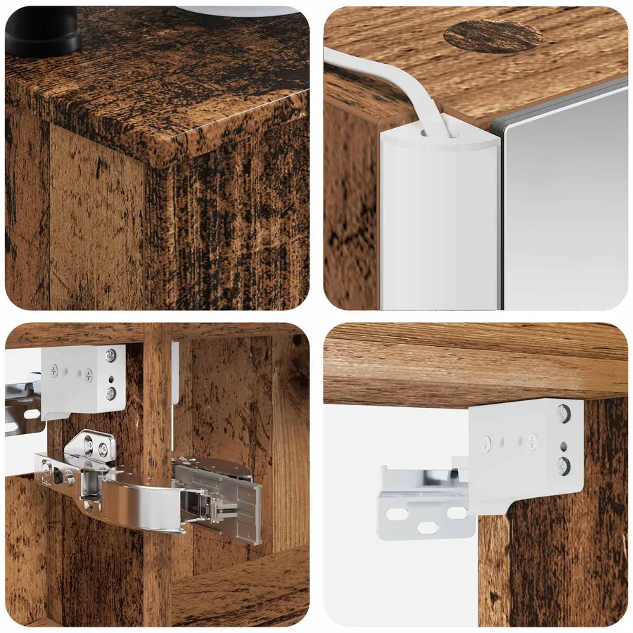 Ensemble de mobilier de salle de bain 6 pcs Bois ancien - 10