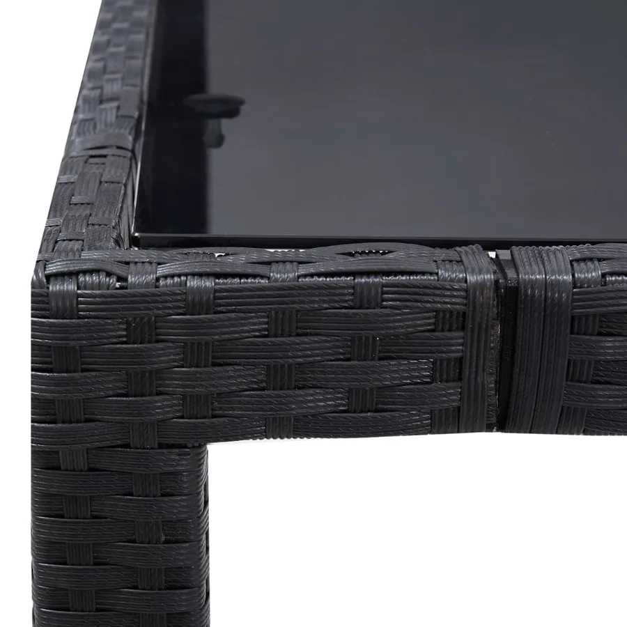 Ensemble à manger d'extérieur 5 pcs Résine tressée Noir - 9