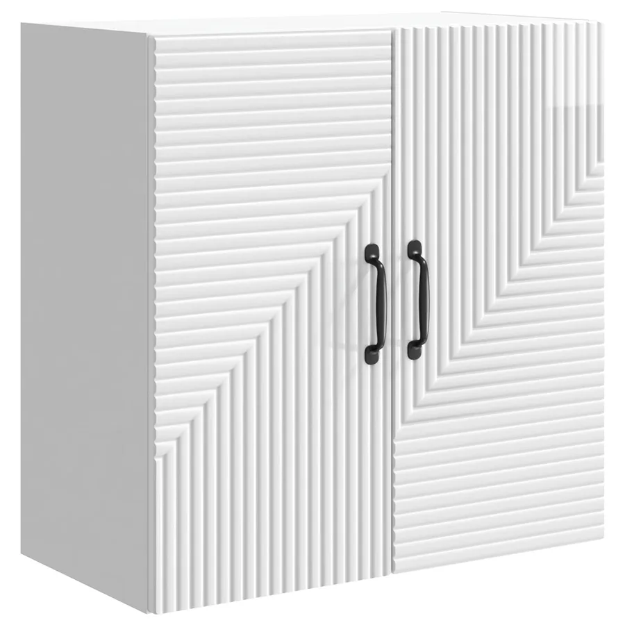Armoire Murale Blanc brillant 59 x 31 x 60 cm Bois d'ingénierie - 2