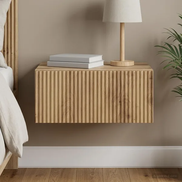 Cabinet de chevet mural Chêne artisanal 49 x 34,5 x 20 cm