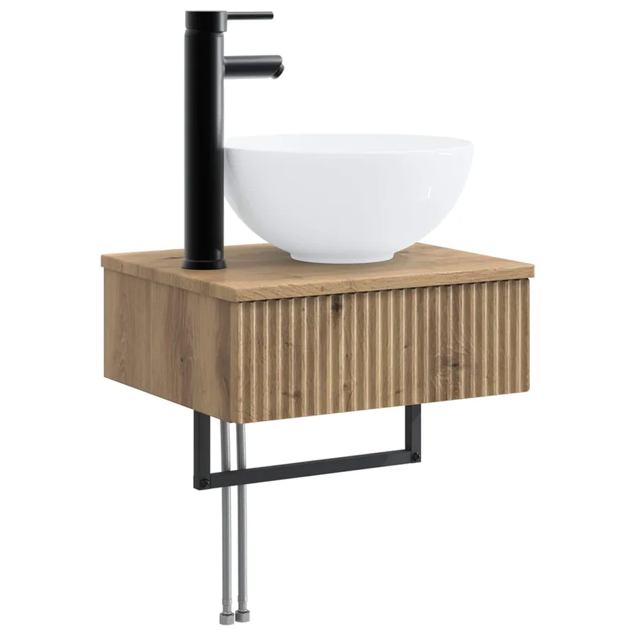 Ensemble de mobilier de salle de bain 5 pc Chêne artisanal - 7