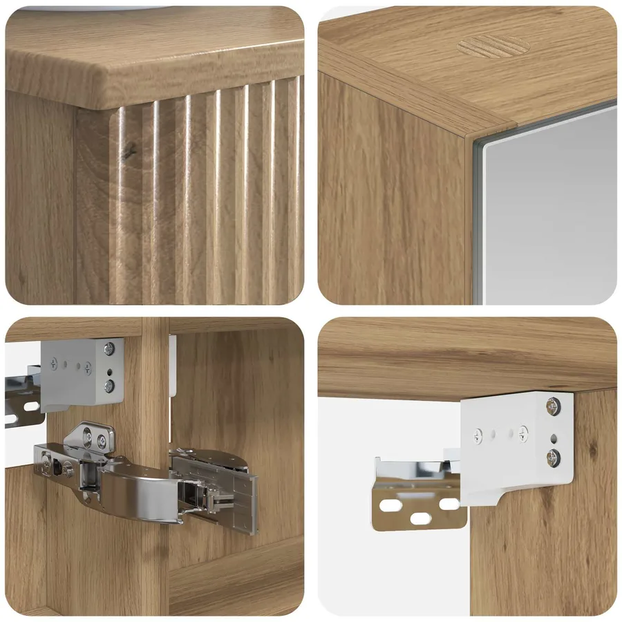 Ensemble de mobilier de salle de bain 5 pc Chêne artisanal - 8