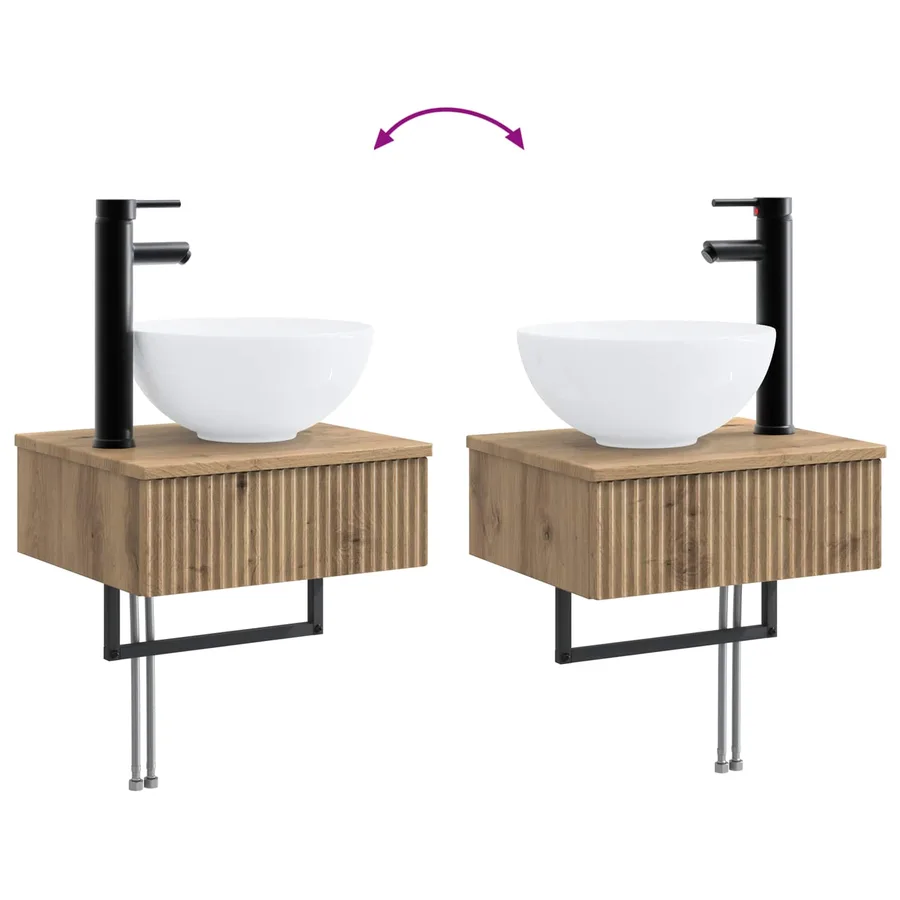 Ensemble d'armoire de salle de bain 4 pc Chêne artisanal - 9