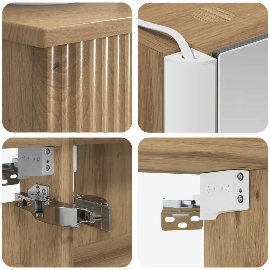 Ensemble de mobilier de salle de bain 6 pc Chêne artisanal - 10