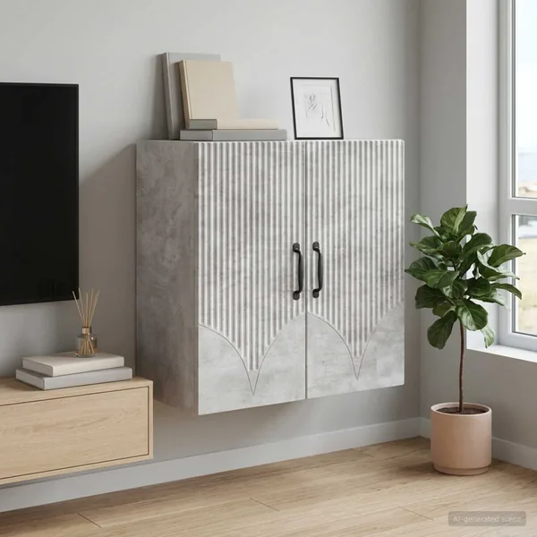 Armoire Murale Gris béton 59 x 31 x 60 cm Bois d'ingénierie