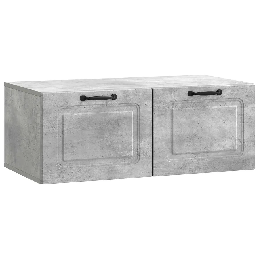 Meuble TV mural Gris béton 78,5 x 41 x 30 cm Bois d'ingénierie - 2