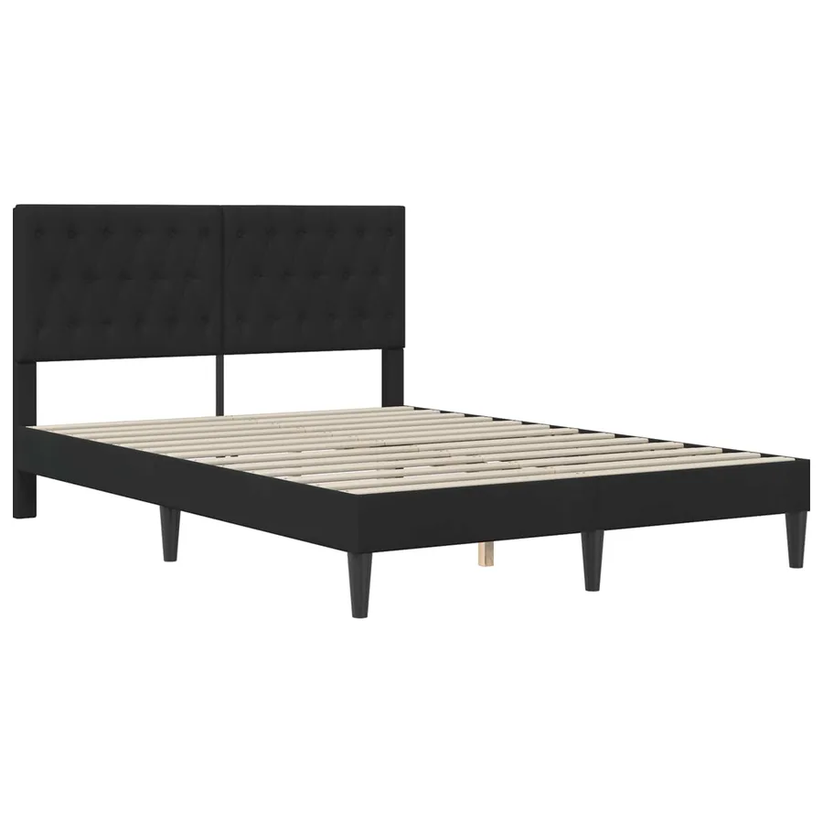 Cadre de lit avec matelas Noir 140 x 190 cm Velours - 4
