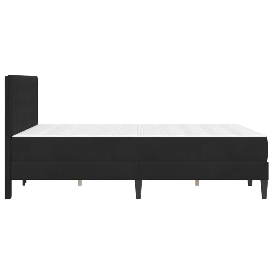 Cadre de lit avec matelas Noir 140 x 190 cm Velours - 7