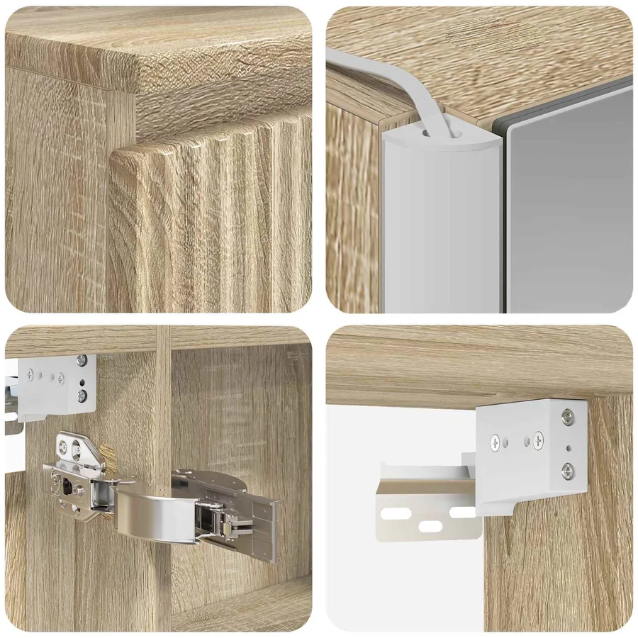 Ensemble d'armoire de salle de bain 5 pcs Chêne Sonoma - 10