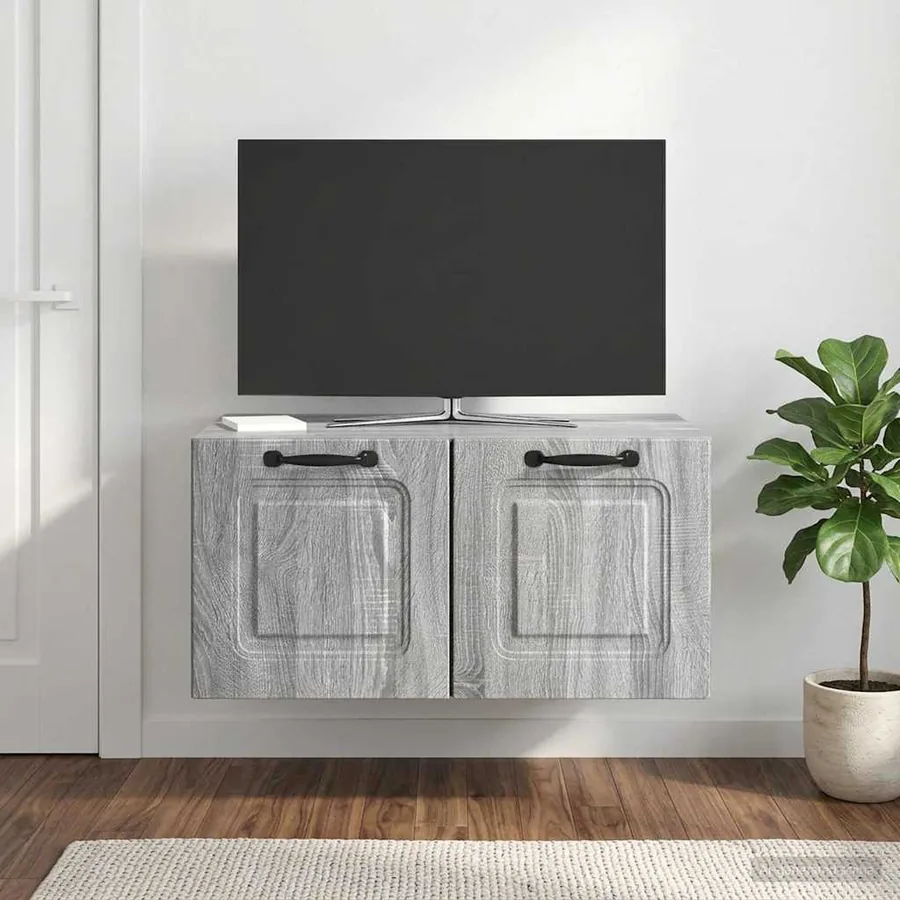 Meuble TV mural Sonoma gris 59,5 x 41 x 30 cm Bois d'ingénierie