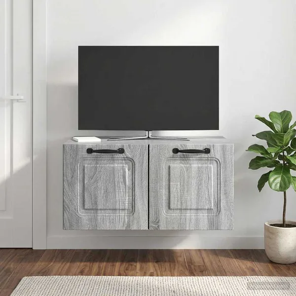 Meuble TV mural Sonoma gris 59,5 x 41 x 30 cm Bois d'ingénierie