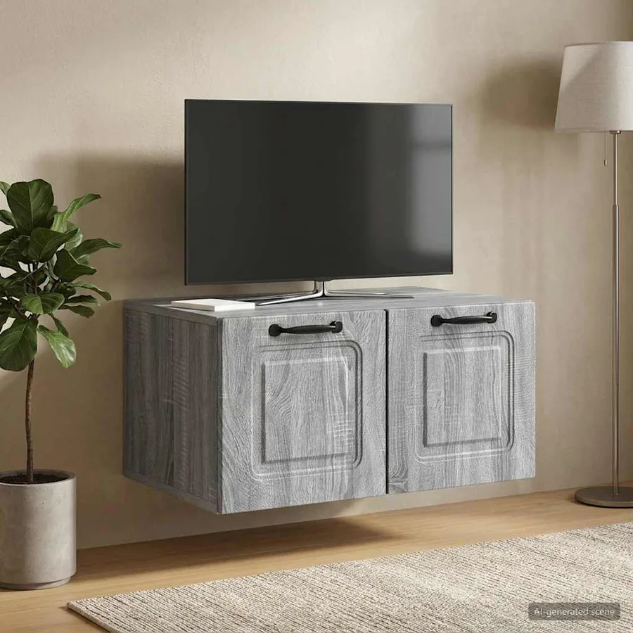 Meuble TV mural Sonoma gris 59,5 x 41 x 30 cm Bois d'ingénierie - 4