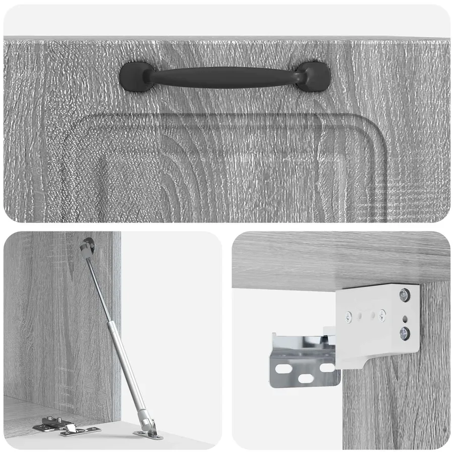 Meuble TV mural Sonoma gris 59,5 x 41 x 30 cm Bois d'ingénierie - 9