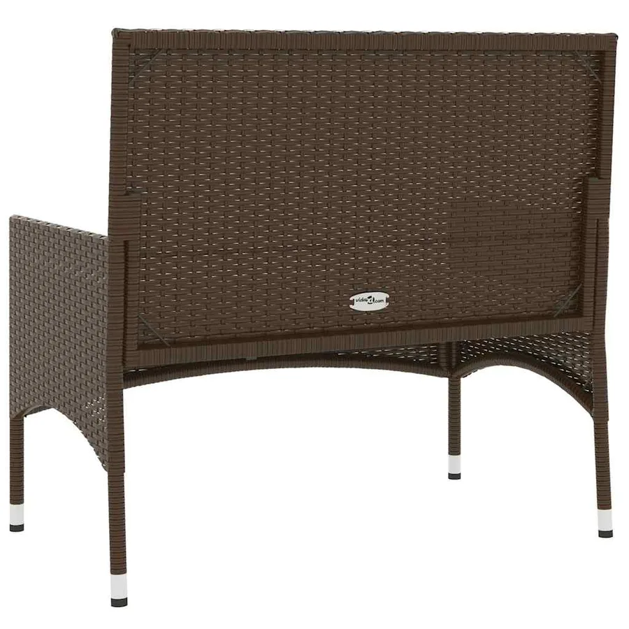 Banc de jardin à 2 places avec coussins Marron Résine tressée - 6
