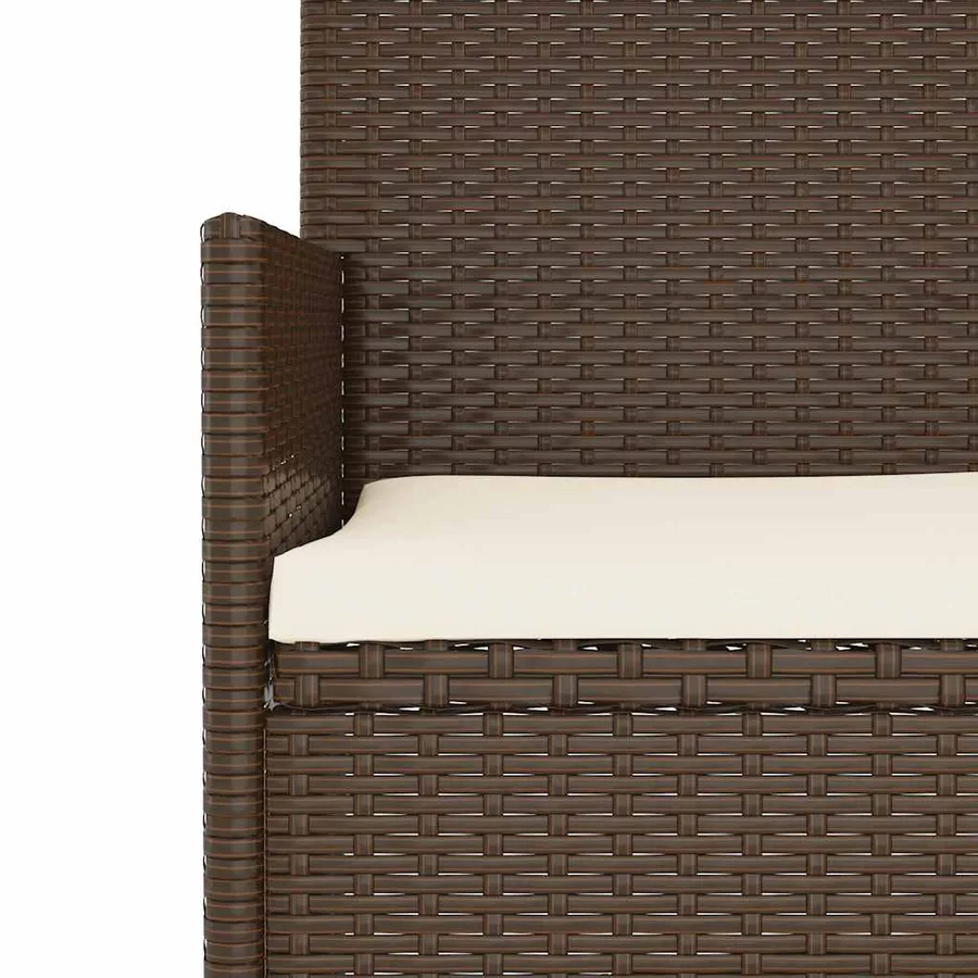 Banc de jardin à 2 places avec coussins Marron Résine tressée - 7