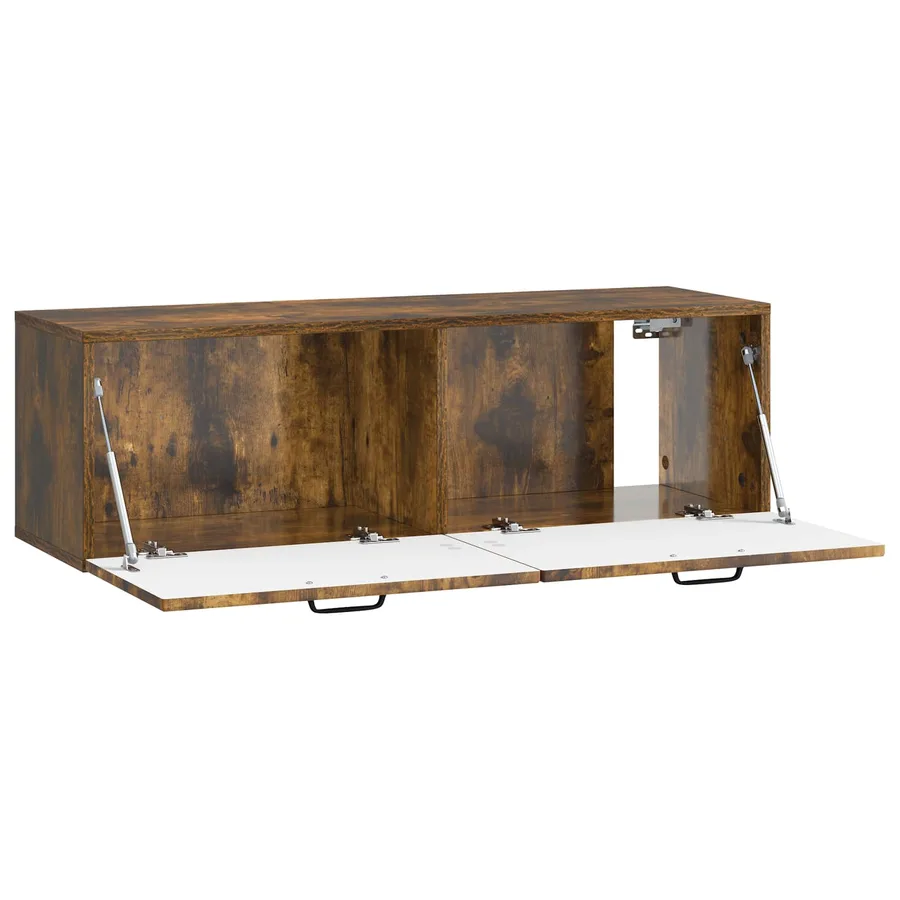 Meuble TV mural Chêne fumé 98 x 31 x 30 cm Bois d'ingénierie - 5