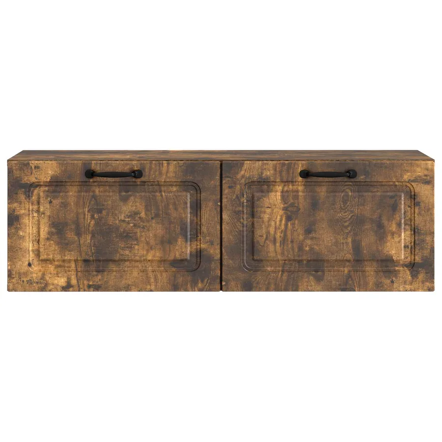 Meuble TV mural Chêne fumé 98 x 31 x 30 cm Bois d'ingénierie - 6