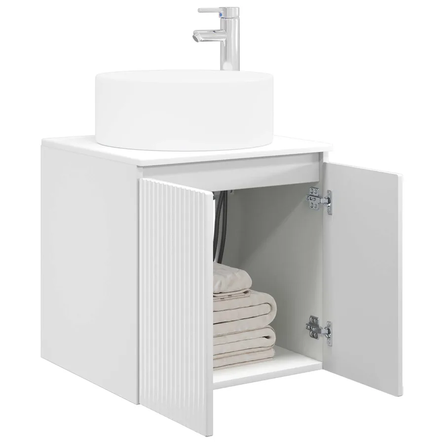 Meuble de lavabo mural Blanc brillant 49,5 x 44,5 x 65,5 cm - 3