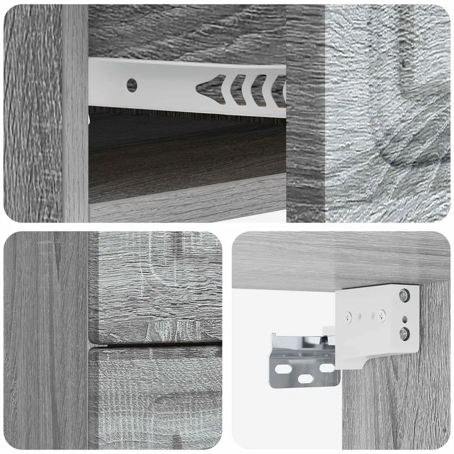 Cabinet de chevet mural 2 pcs Sonoma gris 34,5 x 33 x 40 cm - 8
