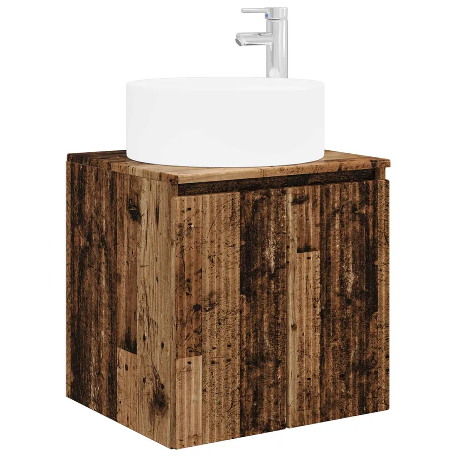 Meuble de lavabo mural Bois ancien 49,5 x 44,5 x 65,5 cm - 2