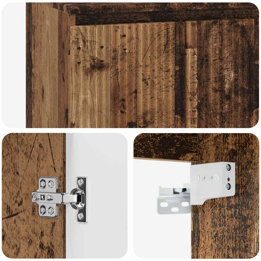 Meuble de lavabo mural Bois ancien 49,5 x 44,5 x 65,5 cm - 6