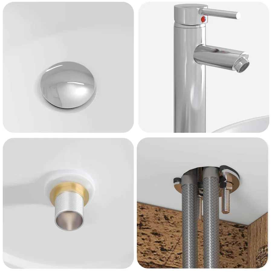 Meuble de lavabo mural Bois ancien 49,5 x 44,5 x 65,5 cm - 7