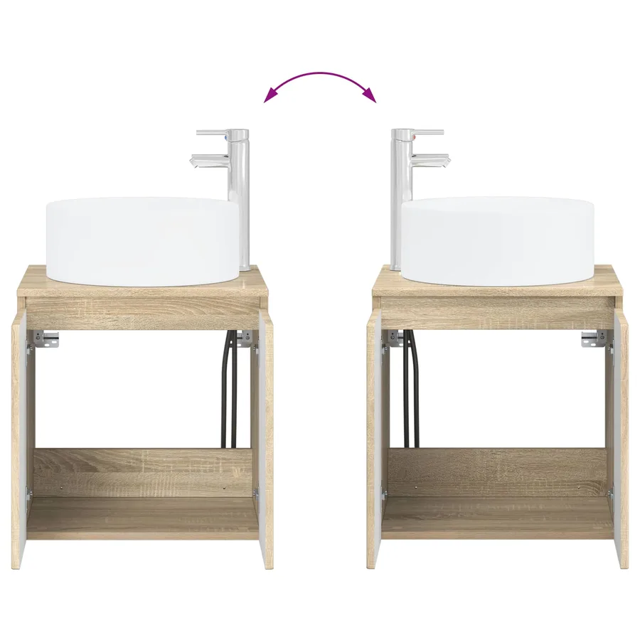 Ensemble d'armoire de salle de bain 4 pcs Chêne Sonoma - 13