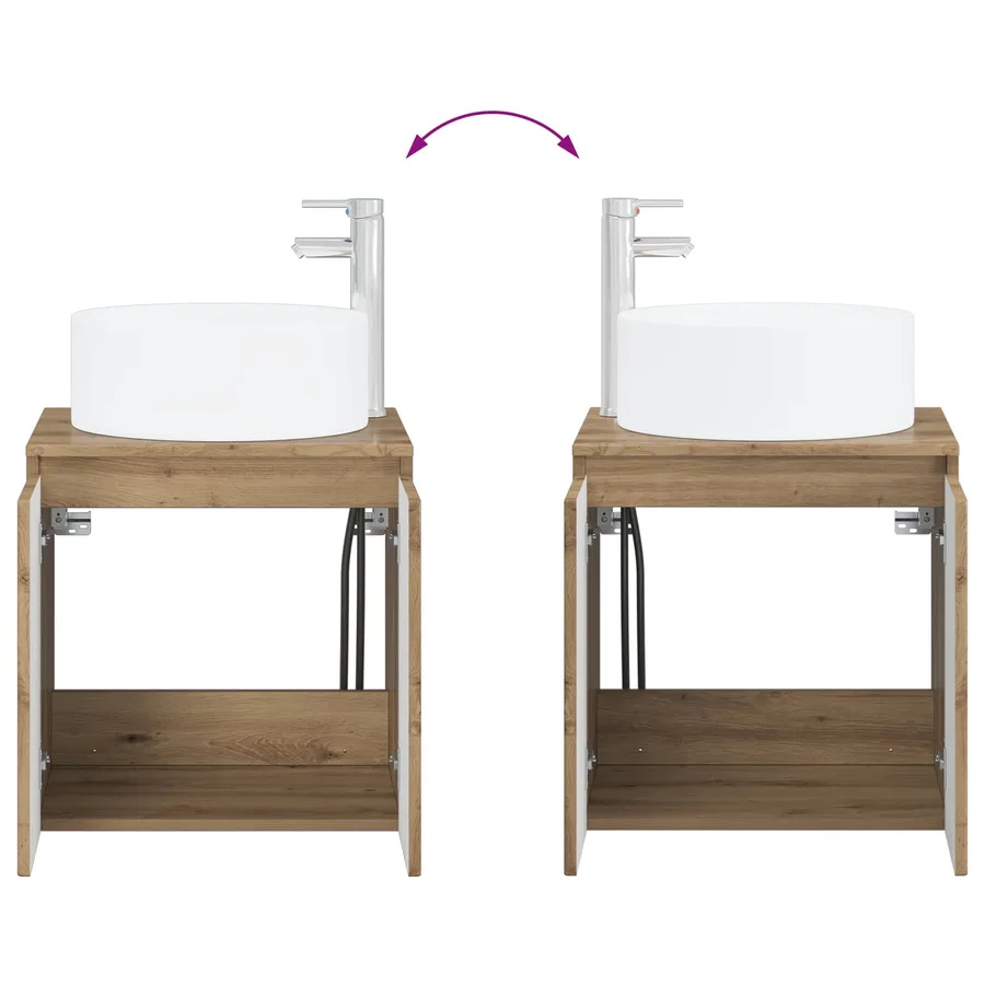 Ensemble d'armoire de salle de bain 4 pc Chêne artisanal - 13