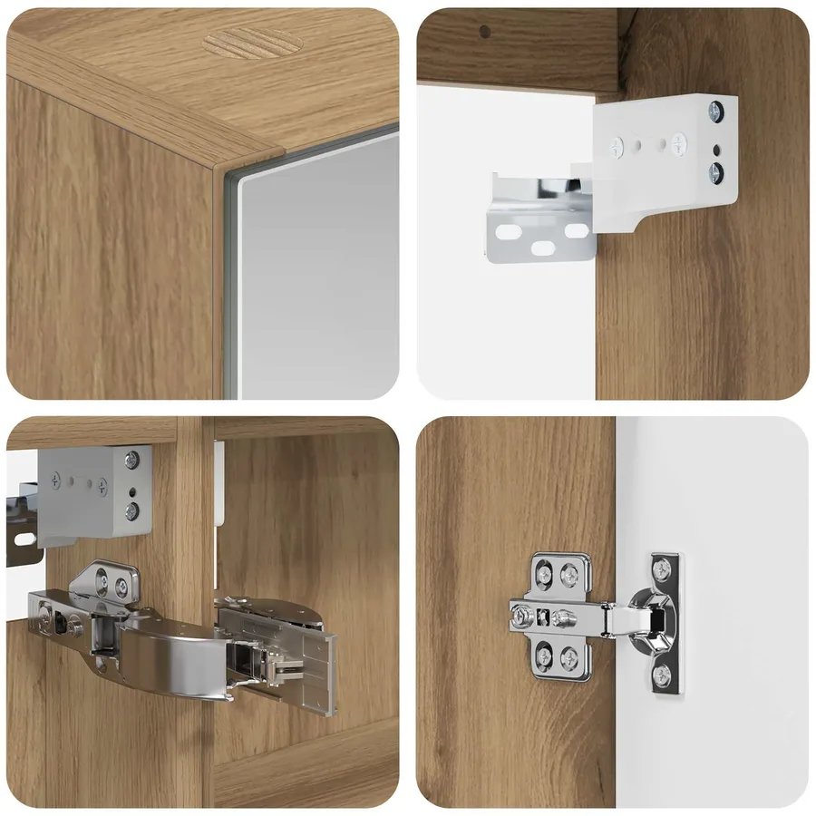 Ensemble d'armoire de salle de bain 4 pc Chêne artisanal - 9