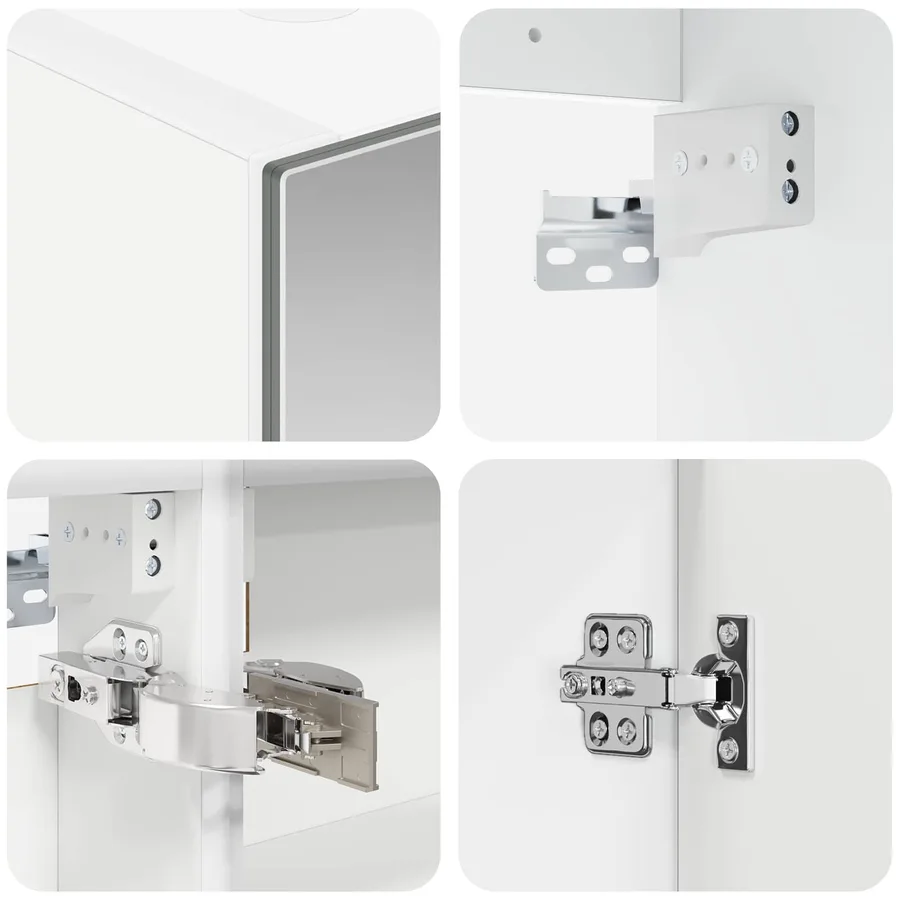 Ensemble d'armoire de salle de bain 4 pcs Blanc - 9