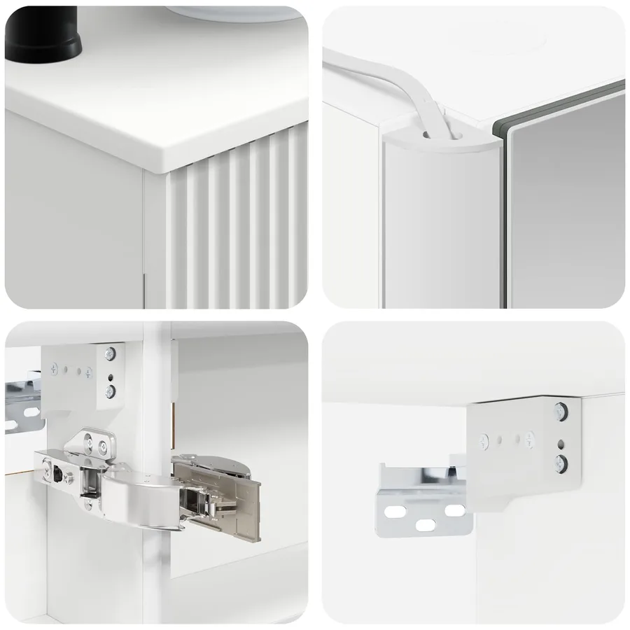 Ensemble de mobilier de salle de bain 6 pcs Blanc - 8