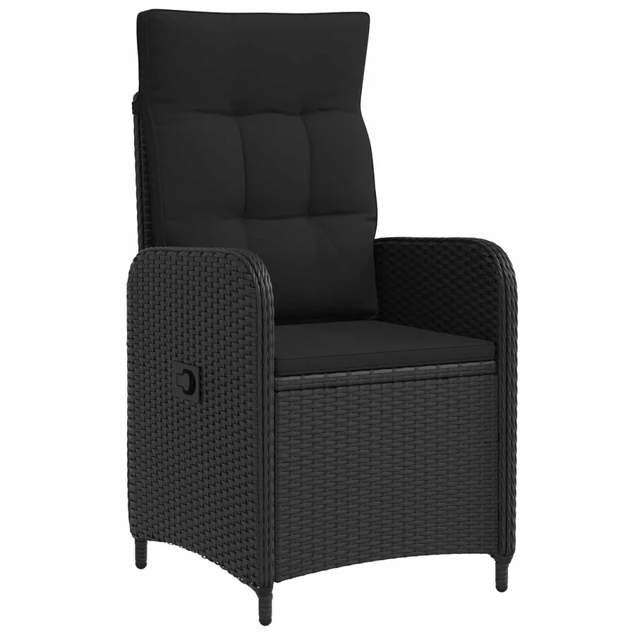 Ensemble de repas extérieur 5 pcs Noir polyrotin - 5