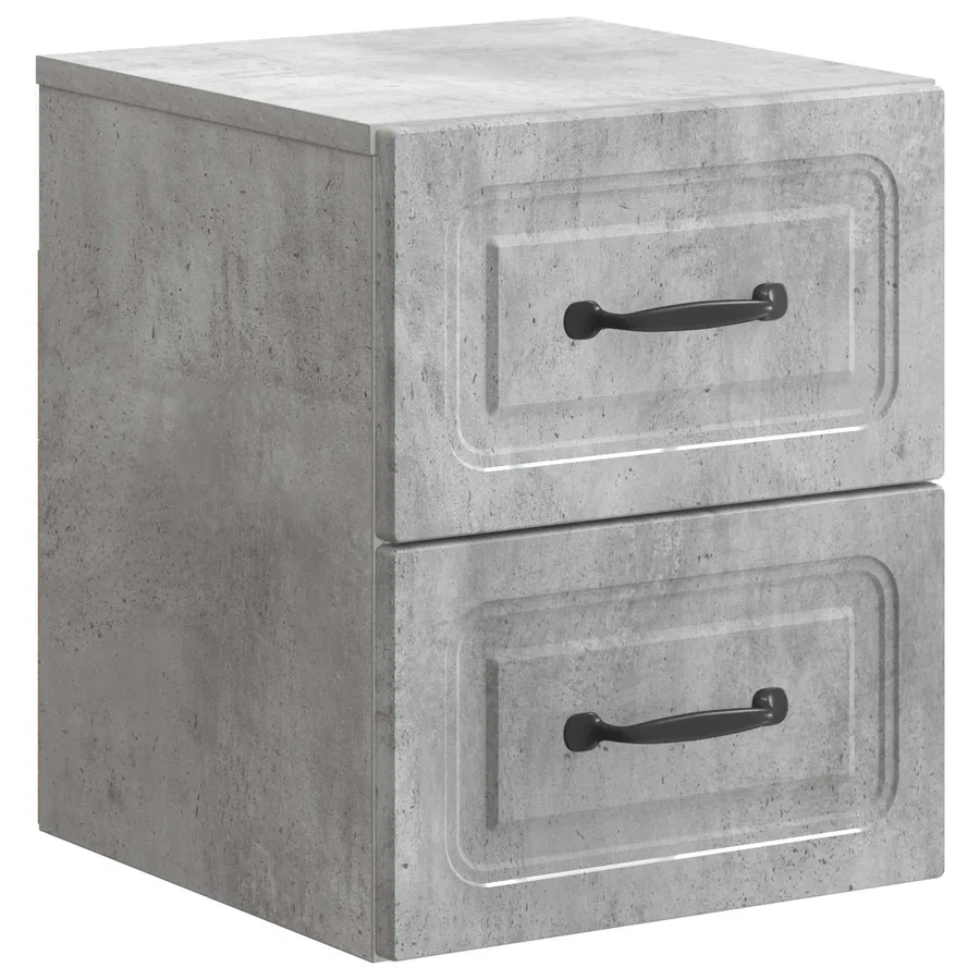 Cabinet de chevet mural Gris béton 34,5 x 33 x 40 cm - 2