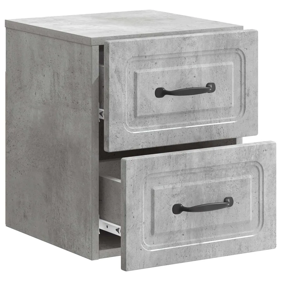 Cabinet de chevet mural Gris béton 34,5 x 33 x 40 cm - 4