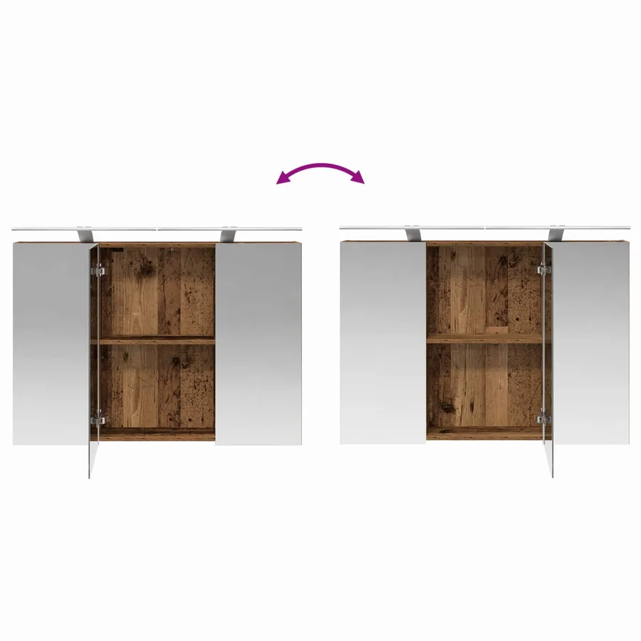 Ensemble d'armoire de salle de bain 4 pcs Bois ancien - 12