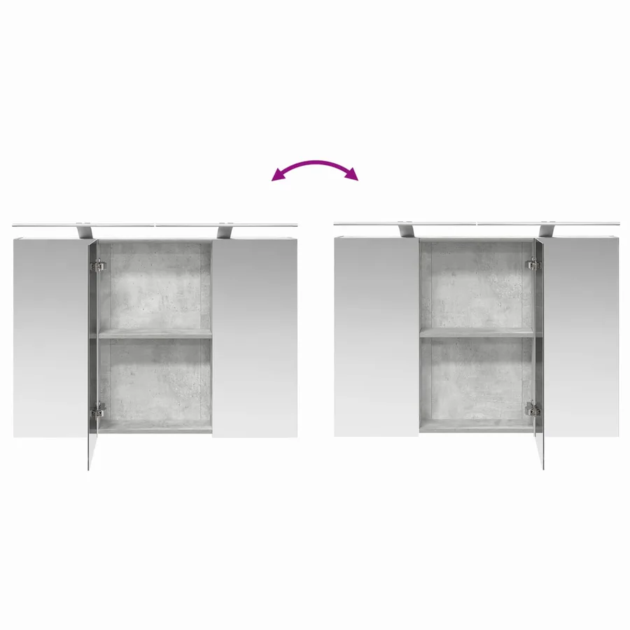 Ensemble de mobilier de salle de bain 6 pcs Gris béton - 15