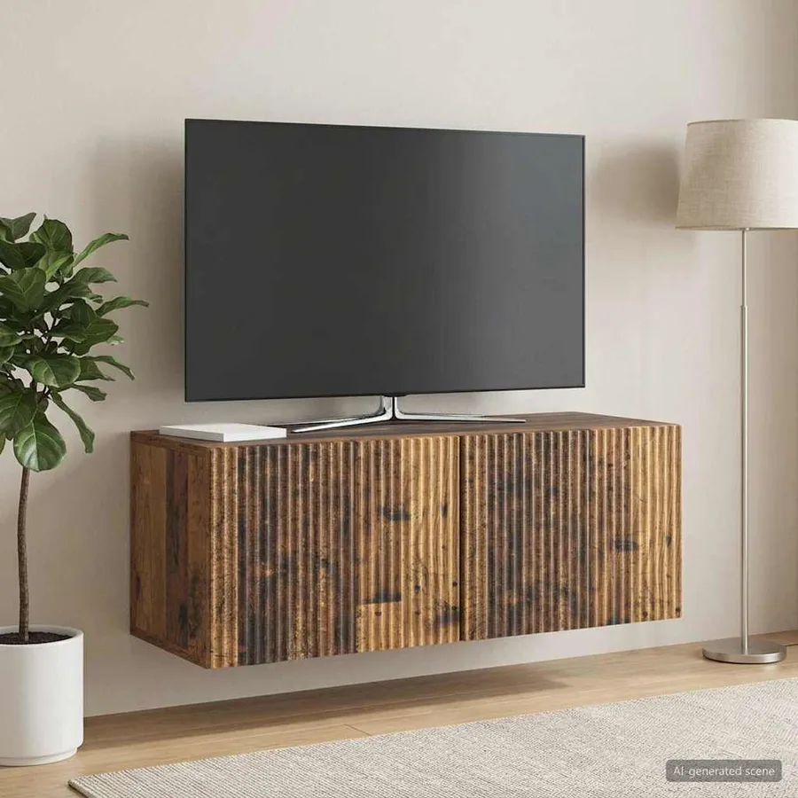 Meuble TV mural Bois ancien 78,5 x 31 x 30 cm Bois d'ingénierie - 4