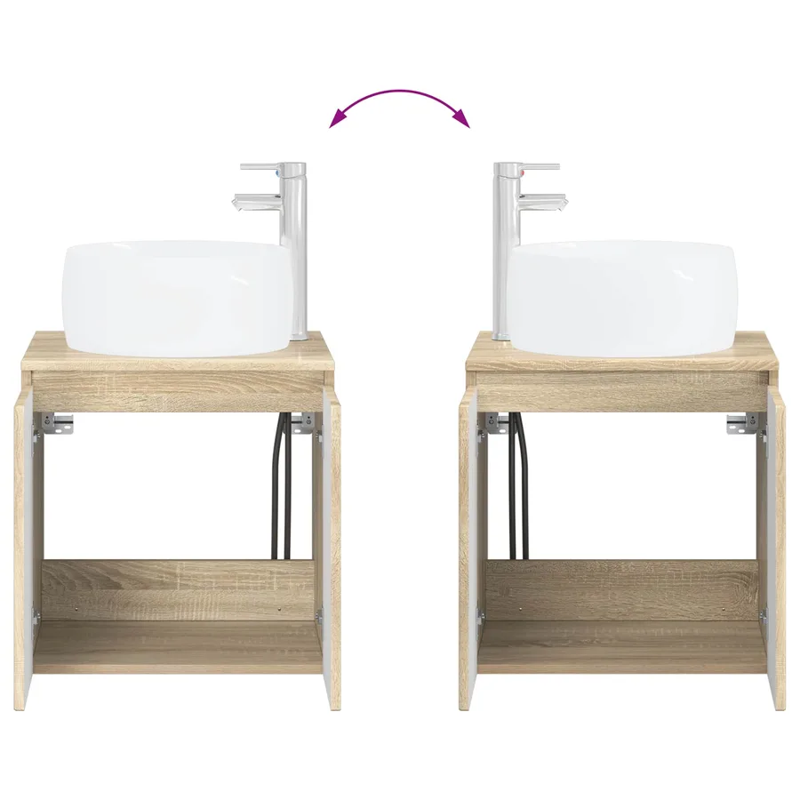 Ensemble d'armoire de salle de bain 5 pcs Chêne Sonoma - 13