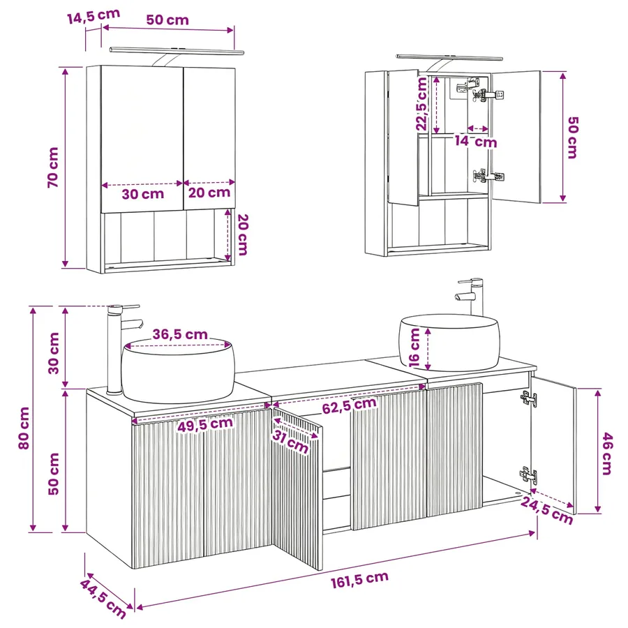 Ensemble d'armoire de salle de bain 5 pcs Chêne Sonoma - 16