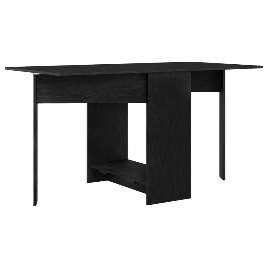 Table à dîner 138 x 70 x 73,5 cm Bois d'ingénierie Chêne noir - 2