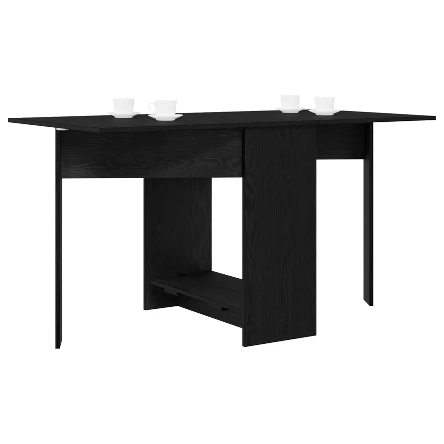 Table à dîner 138 x 70 x 73,5 cm Bois d'ingénierie Chêne noir - 3