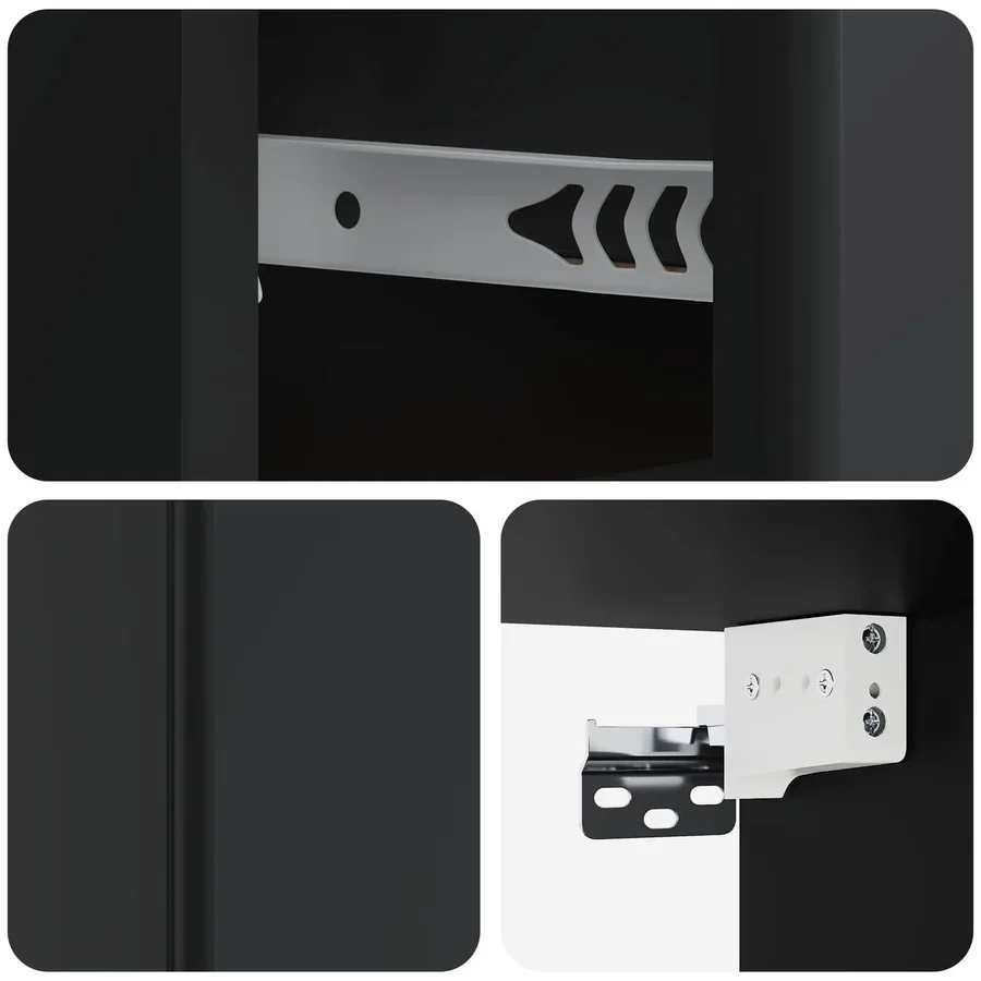 Cabinet de chevet mural 2 pcs Noir 34,5 x 33 x 20 cm - 10