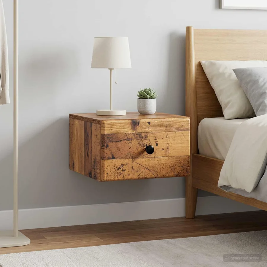 Cabinet de chevet mural 2 pcs Bois ancien 34,5 x 33 x 20 cm