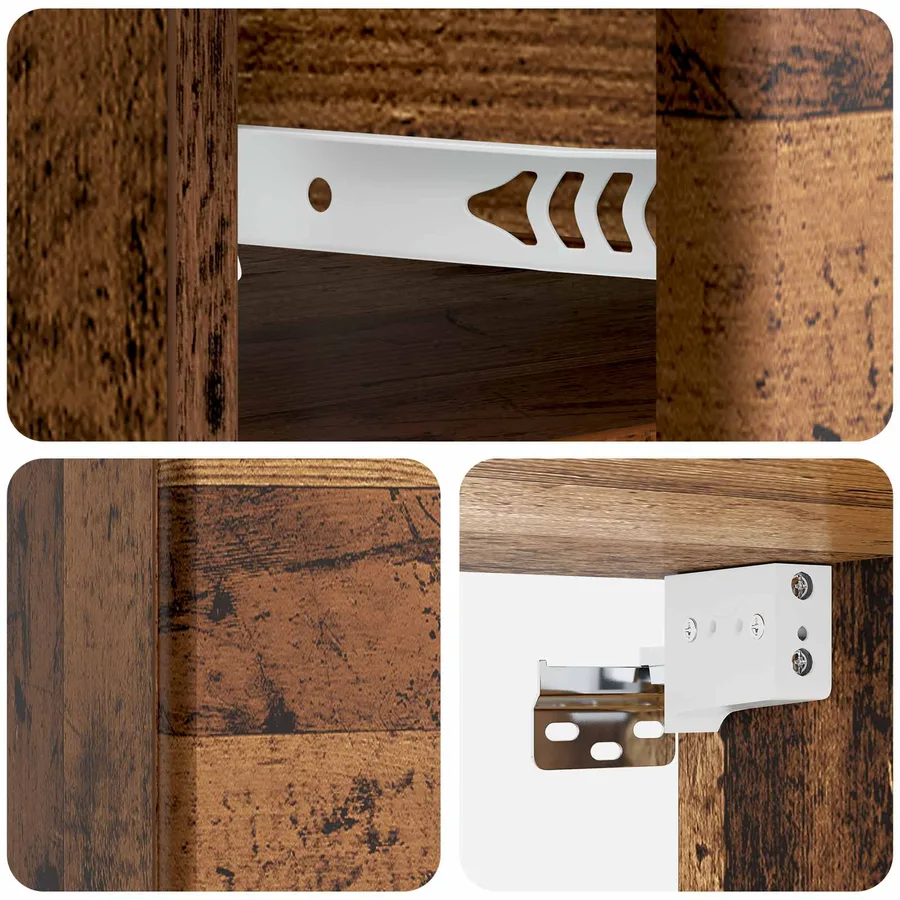 Cabinet de chevet mural 2 pcs Bois ancien 34,5 x 33 x 20 cm - 10