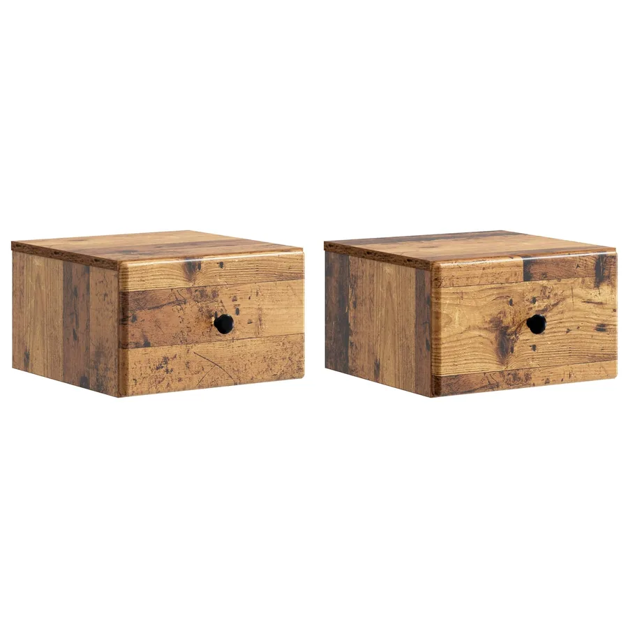 Cabinet de chevet mural 2 pcs Bois ancien 34,5 x 33 x 20 cm - 2