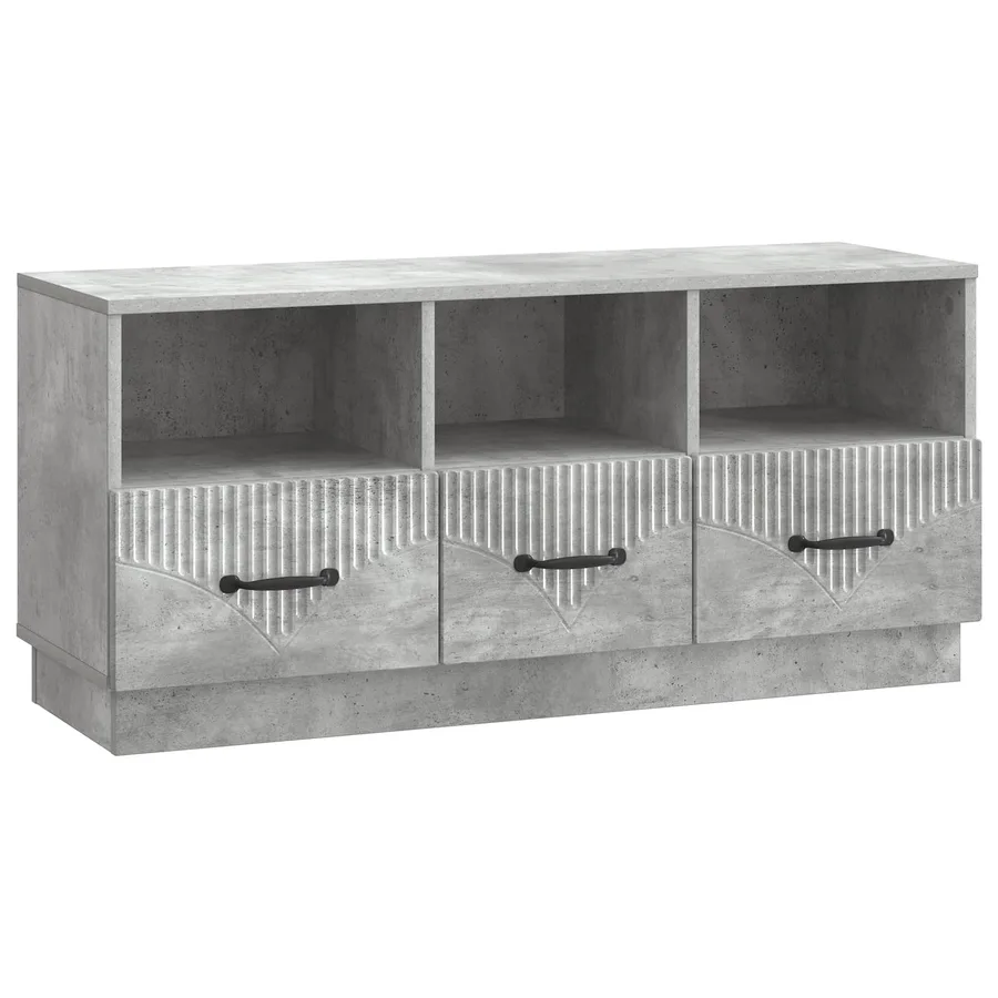 Meuble TV Gris béton 102 x 34,5 x 47 cm Bois d'ingénierie - 2